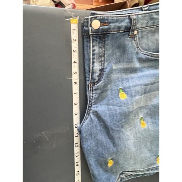 Christopher‎ & Banks Pineapple Embroidered Denim Shorts Size 12 summer vacation - Picture 7 of 11